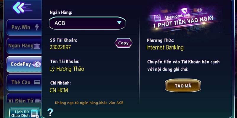 Giao dịch qua code pay vừa đơn giản vừa nhanh chóng